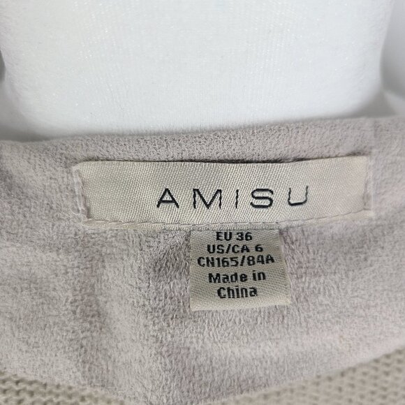 Women's Gray Faux Fur Shearling Open Front Drape Cardigan Vest - Picture 6 of 7